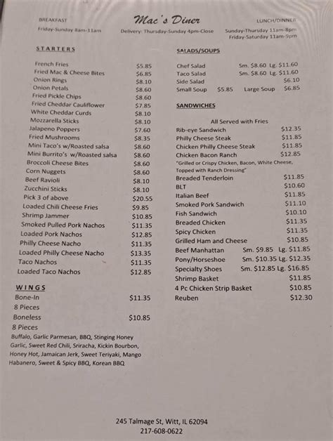 improved <strong>menus</strong>, dining experience upgrades and rapid worldwide expansion. . Macs diner witt menu